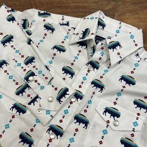 Panhandle Slim Boy's Small 6 Pearl Snap Western Shirt Buffalo Southwestern Aztec